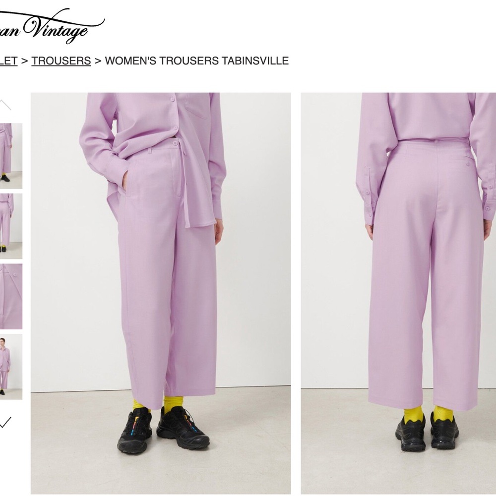 American Vintage Lilac Trousers 100% Linen NWT